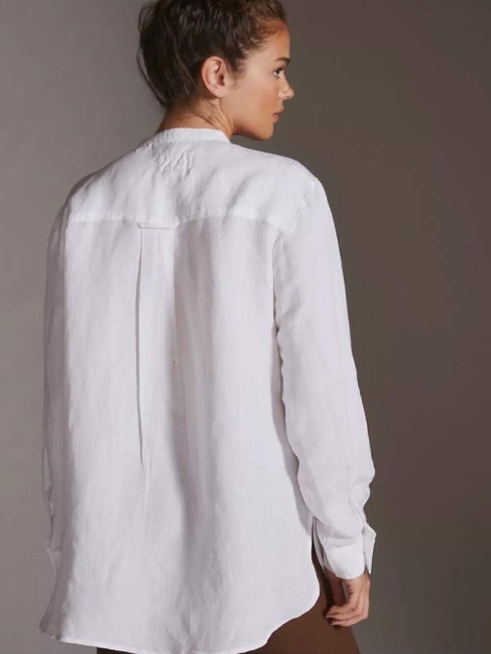 Pilcro White Button-Front Frayed Shirt - Picture 4 of 10